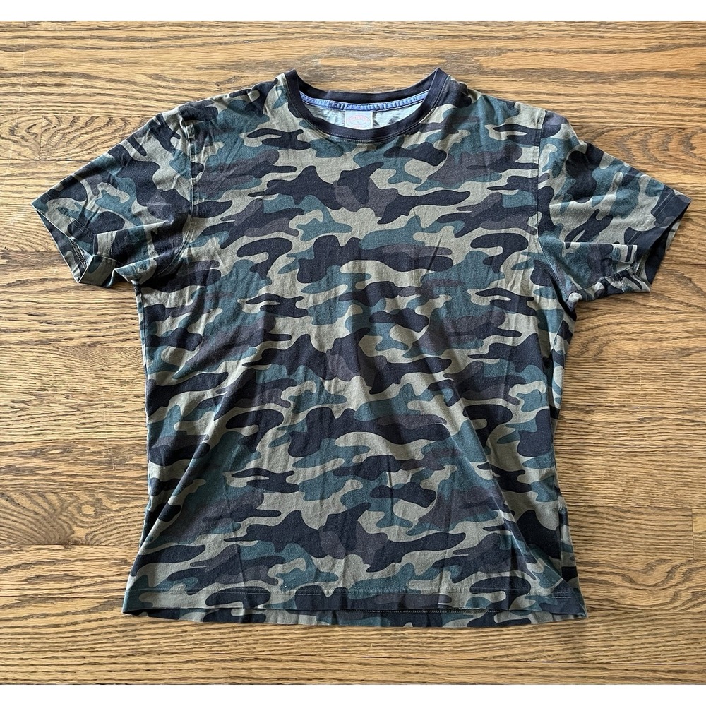 Brooks Brothers Camo Shirt Men's Large Short‎ Sleeve